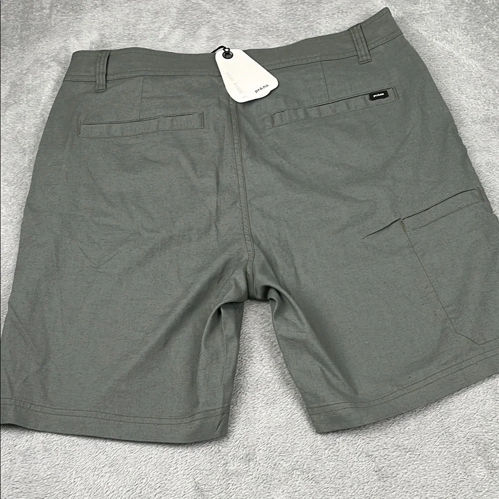NEW Prana 32‎ Hemp Blend Furrow Short Men's Thyme Green Casual Shorts